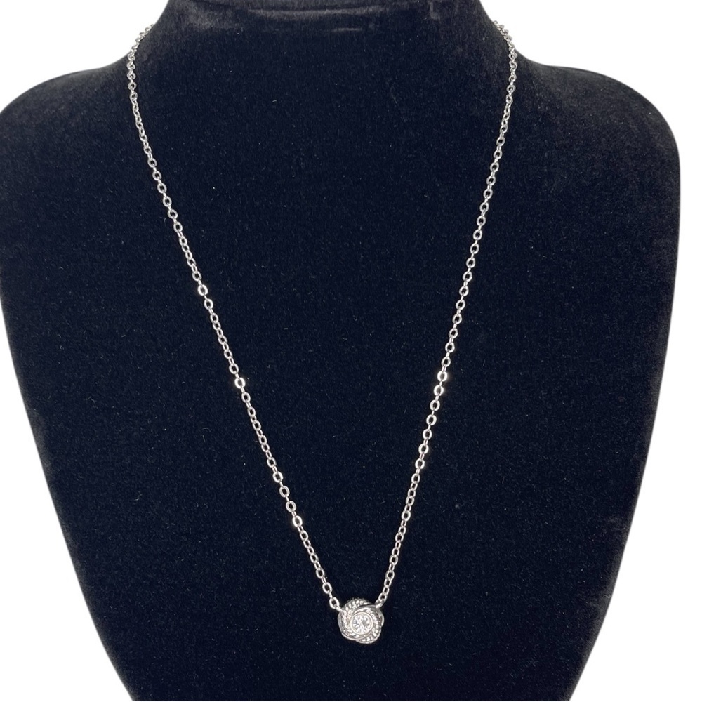 Kate Spade Infinity and Beyond Silver Tone Rhinestone Knot Pendant Necklace - Picture 3 of 12